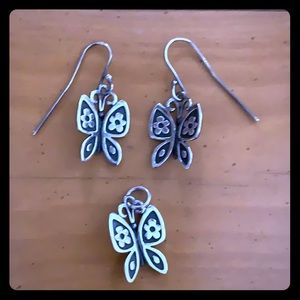 James Avery Mariposa Earrings and Charm